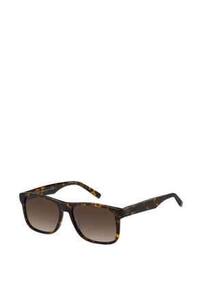 Tommy Hilfiger tortoiseshell-effect rectangle-frame sunglasses - Brown