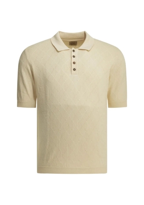 RAKKI diamond-patterned knit polo shirt - Neutrals