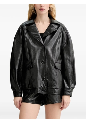 GUESS USA Fransiska crinkled-effect button-up jacket - Black