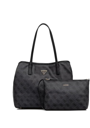 GUESS USA Victtoria monogram-pattern pouch-detail tote bag - Black