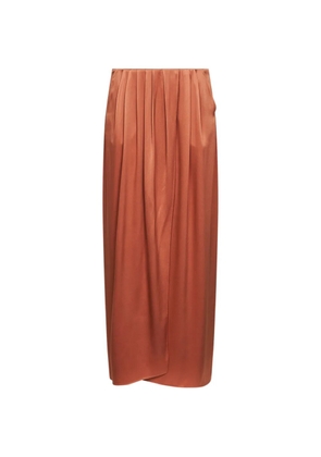 Giorgio Armani pleated wrap-front skirt - Brown