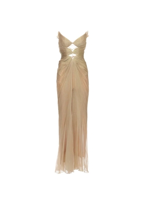 Maria Lucia Hohan plissé-effect cut-out dress - Gold
