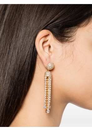 Self-Portrait crystal-embellished drop earrings - Gold