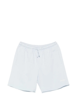 WRSTBHVR logo-embroidery raw-cut shorts - Blue