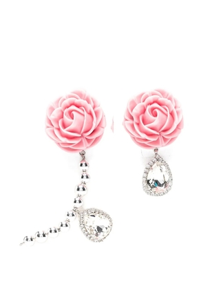 Magda Butrym floral-detail crystal-embellished earrings - Silver