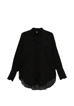 Liviana Conti bead-embellished semi-sheer shirt - Black