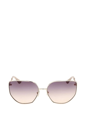 GUESS EYEWEAR crystal-embellished geometric-frame sunglasses - Gold