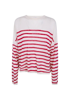 Majestic Filatures striped long-sleeve sweater - White