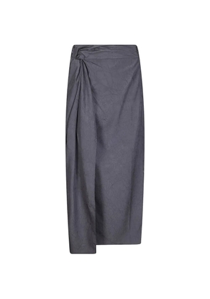 Róhe crinkled-texture midi skirt - Grey