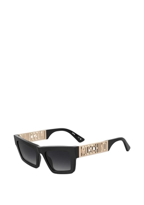 Moschino Eyewear logo-plaque rectangle-frame sunglasses - Black