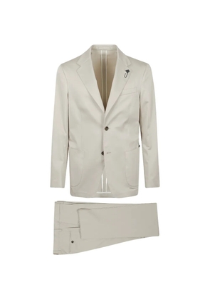 Lardini flower-pin single-breasted suit - Neutrals