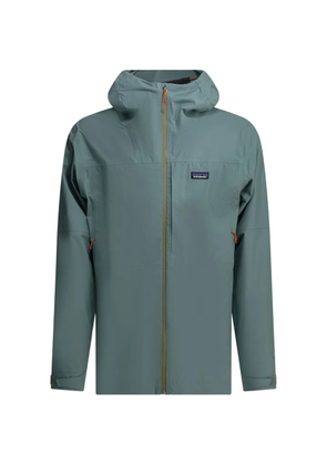 Patagonia logo-patch hooded coat - Blue