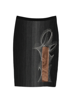 Jean Paul Gaultier Pre-Owned 1990s pinstripe mesh-panel skirt - Black