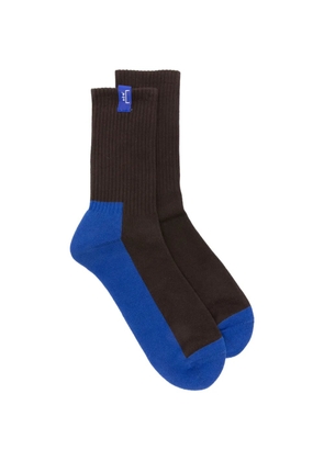 A-COLD-WALL* logo-patch ribbed socks - Brown