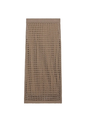 Max Mara open-knit midi skirt - Neutrals