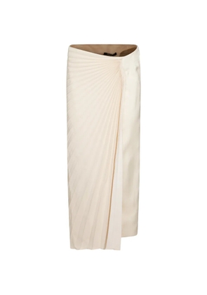 Roberto Cavalli sunburst-pleated wrap skirt - Neutrals
