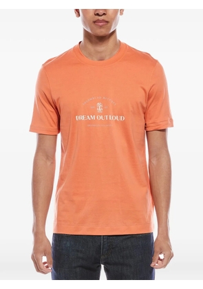 Brunello Cucinelli printed crew-neck T-shirt - Orange