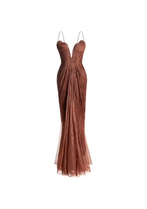 Maria Lucia Hohan Cecilia V-neck gown maxi dress - Brown
