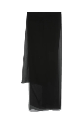 Max Mara finished edge silk scarf - Black