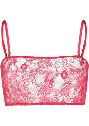 Patrizia Pepe floral-lace bandeau bra - Pink