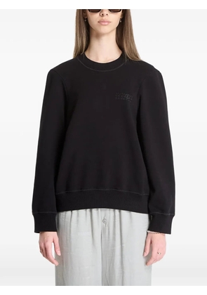 MM6 Maison Margiela logo-embroidered ribbed-trim sweatshirt - Black