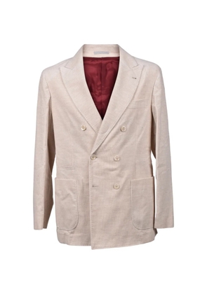 Brunello Cucinelli corduroy double-breasted blazer - Neutrals