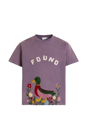 FOUND chenille-embroidered T-shirt - Purple
