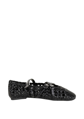 Michael Kors Indy Flex woven buckle-strap ballet flats - Black