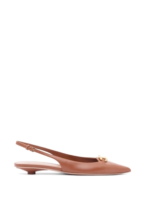 Valentino Garavani VLogothe Bold Edition calfskin slingback ballerinas 20mm - Brown