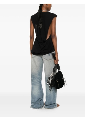 R13 raw-edge sleeveless tank top - Black