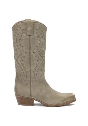 Sartore embroidered suede boots - Neutrals