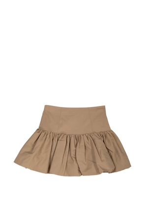GANNI gathered bubble-hem mini skirt - Neutrals