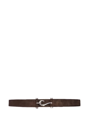 Edhen Milano hook-buckle suede belt - Brown