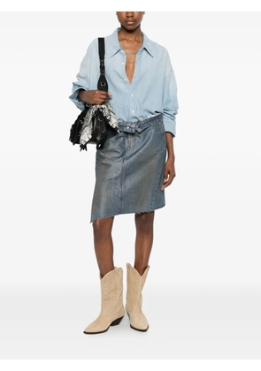 R13 pleated chambray shirt - Blue