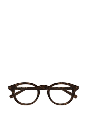Saint Laurent Eyewear tortoiseshell-effect round-frame glasses - Brown