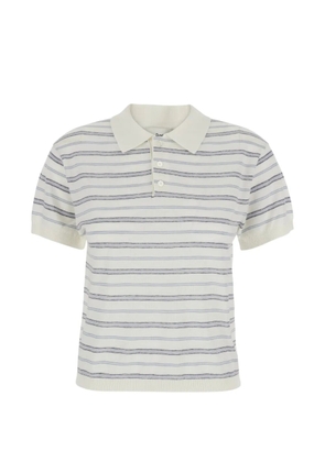 DUNST striped short-sleeve polo shirt - Neutrals