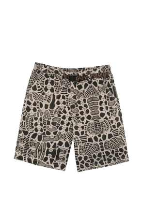 Brain Dead skull-print belted shorts - Neutrals