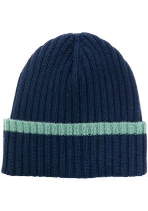 Dell'oglio stripe-trim cashmere beanie - Blue