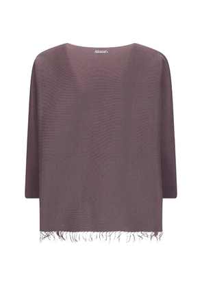 Archivio B frayed-hem slit-detail sweater - Purple