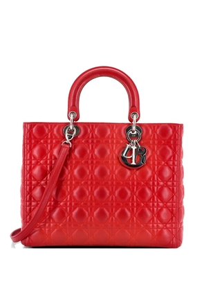 Christian Dior Pre-Owned Lady Dior Bag Cannage Quilt Lambskin Large tote bag - Red