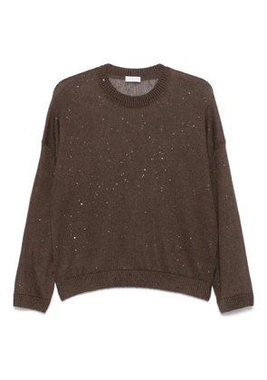 Brunello Cucinelli sequin-embellished jumper - Brown