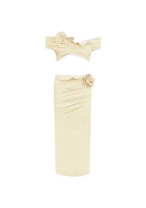 Maygel Coronel Marimba floral-appliqué beachwear set (set of two) - Neutrals