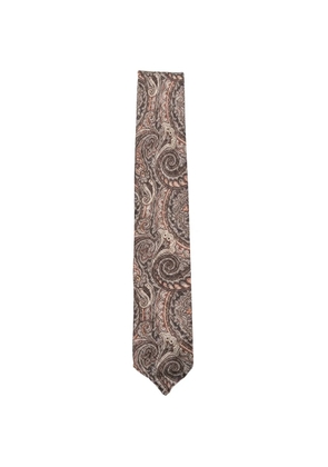 Dell'oglio Martin paisley-pattern tie - Brown
