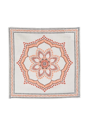 Brunello Cucinelli mandala pattern silk pocket square - Neutrals
