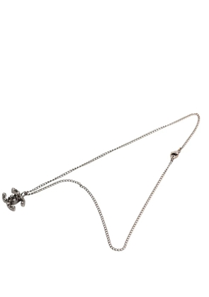 CHANEL Pre-Owned 2003 CC Plated Brass Spike Pendant Necklace costume necklace - Grey