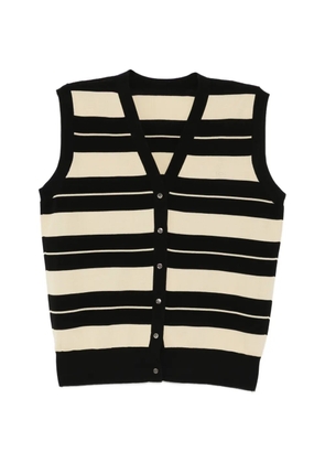LESS striped buttoned knit vest - Black