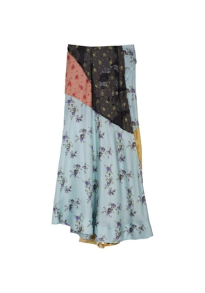 GANNI floral-print maxi skirt - Blue