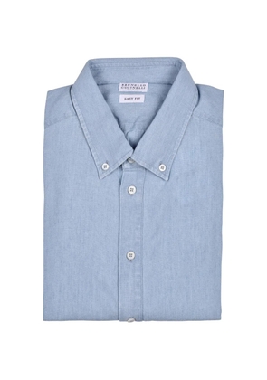 Brunello Cucinelli button-down chambray shirt - Blue