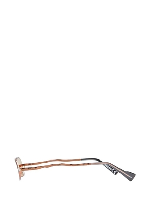 Kuboraum hammered-effect oval-frame sunglasses - Pink