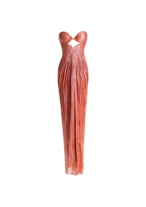 Maria Lucia Hohan cut-out strapless silk asymmetric dress - Orange